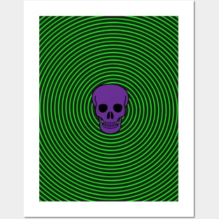 Hypnotic Skull Spiral Posters and Art